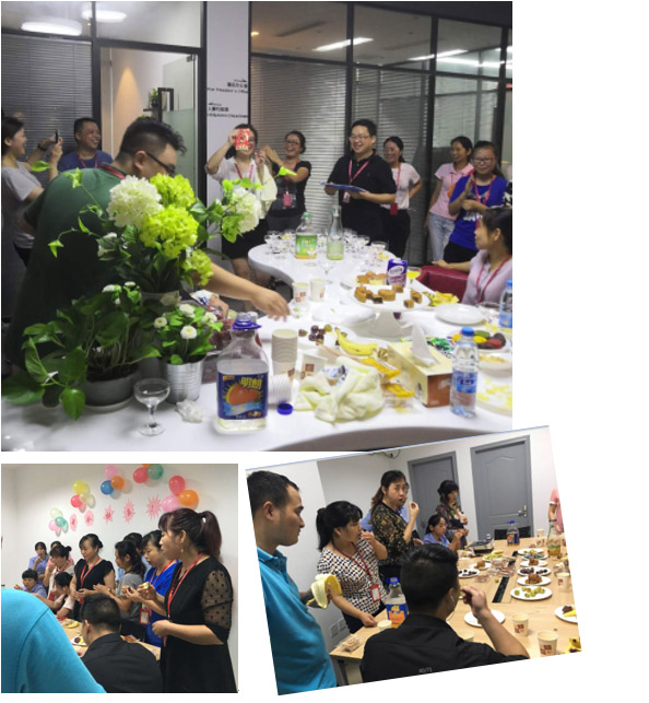 （前方車間茶話會也開展的如火如荼，大家放松心情，暢所欲言，品味中秋美食）